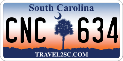 SC license plate CNC634