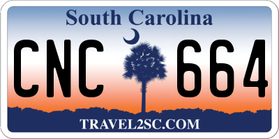 SC license plate CNC664