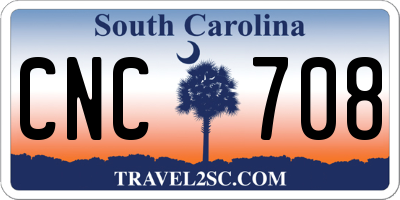 SC license plate CNC708