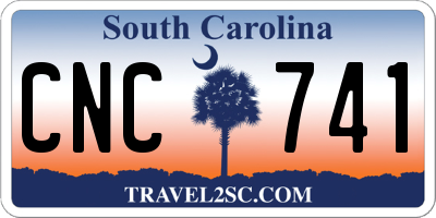 SC license plate CNC741
