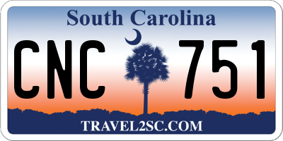 SC license plate CNC751