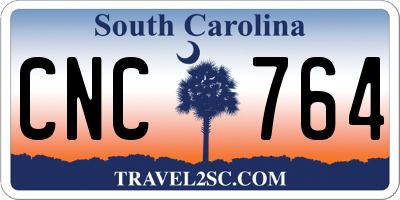 SC license plate CNC764