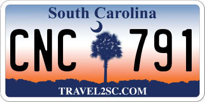 SC license plate CNC791