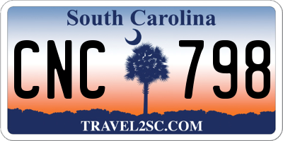 SC license plate CNC798