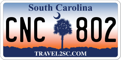 SC license plate CNC802