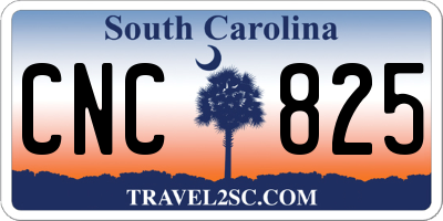 SC license plate CNC825