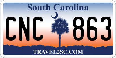 SC license plate CNC863