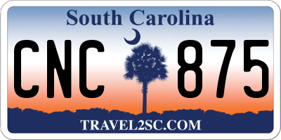 SC license plate CNC875