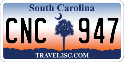 SC license plate CNC947