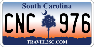 SC license plate CNC976