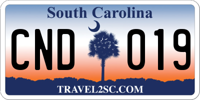 SC license plate CND019