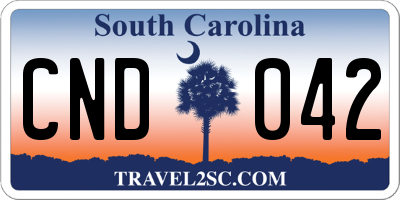 SC license plate CND042