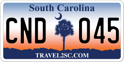 SC license plate CND045