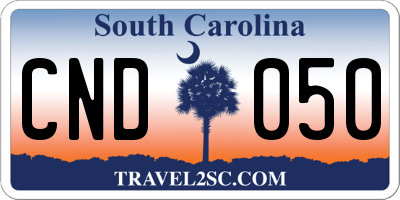SC license plate CND050