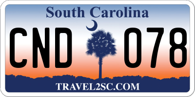 SC license plate CND078