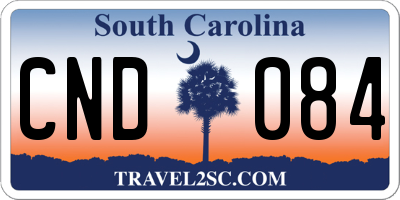 SC license plate CND084