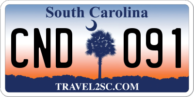 SC license plate CND091