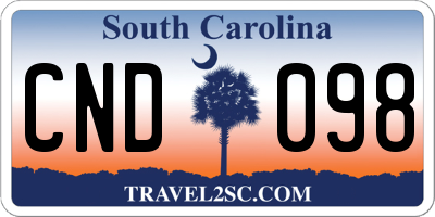 SC license plate CND098
