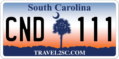 SC license plate CND111