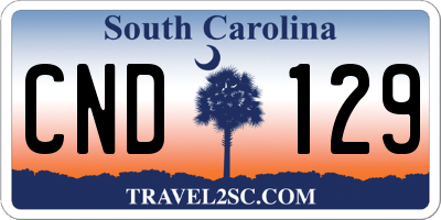 SC license plate CND129