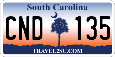 SC license plate CND135