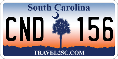 SC license plate CND156
