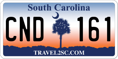 SC license plate CND161
