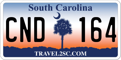 SC license plate CND164