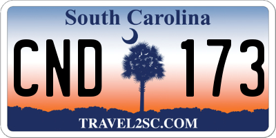 SC license plate CND173