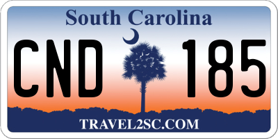SC license plate CND185