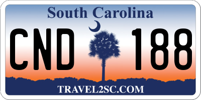 SC license plate CND188