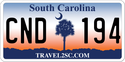 SC license plate CND194