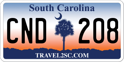 SC license plate CND208