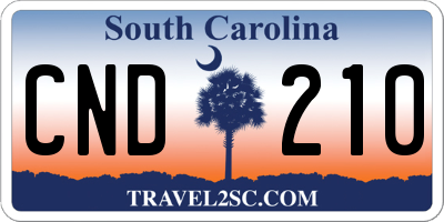 SC license plate CND210