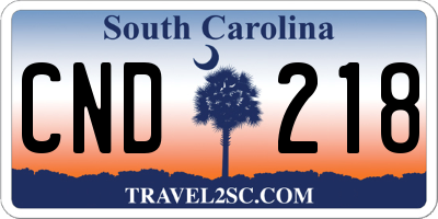 SC license plate CND218