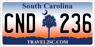 SC license plate CND236