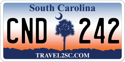 SC license plate CND242