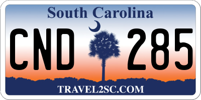 SC license plate CND285