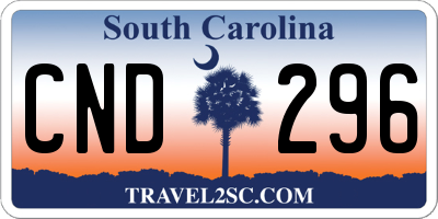 SC license plate CND296