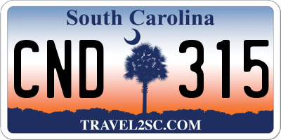 SC license plate CND315