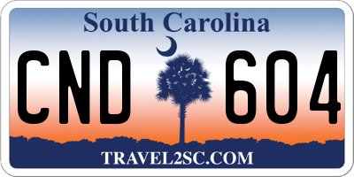 SC license plate CND604