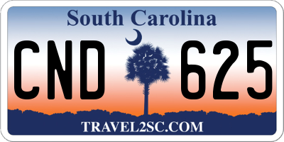 SC license plate CND625