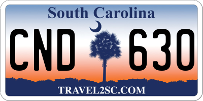SC license plate CND630