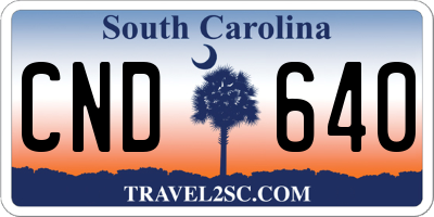 SC license plate CND640