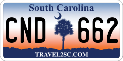 SC license plate CND662