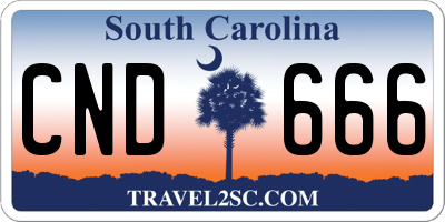 SC license plate CND666