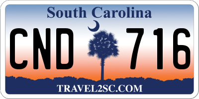 SC license plate CND716