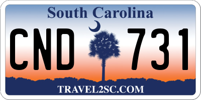 SC license plate CND731