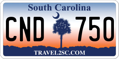 SC license plate CND750