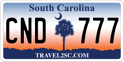 SC license plate CND777